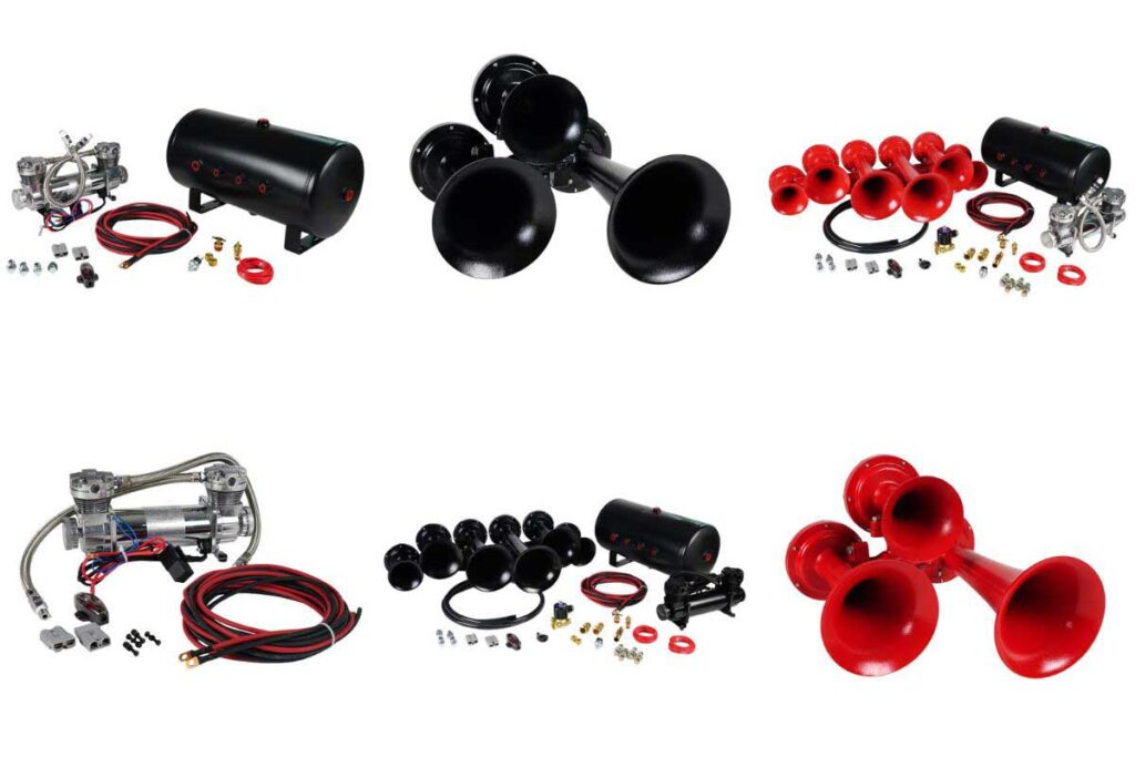 Complete USA Train Horns kit for a car