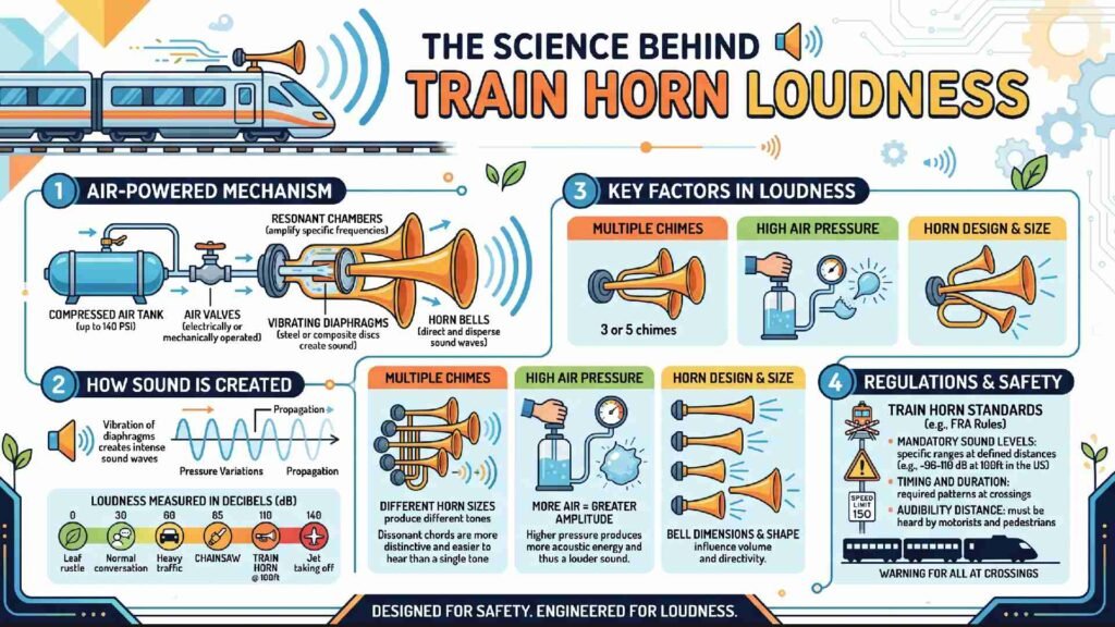 The Science Behind Train Horn Loudness: PSI, Decibels & Airflow Explained
