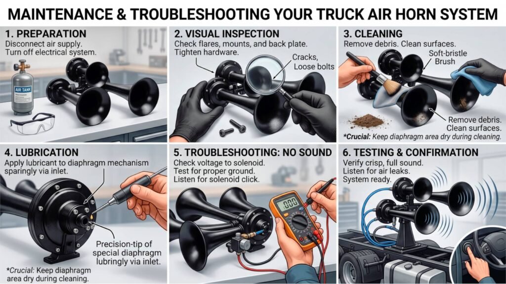 How to Maintain & Troubleshoot Your Truck Air Horn System